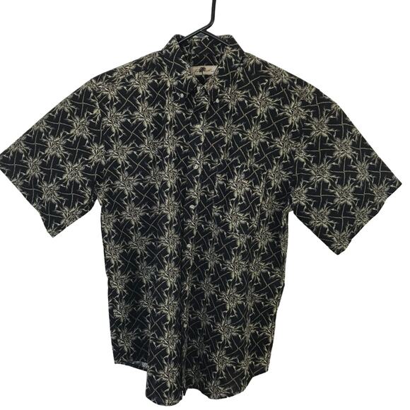 Joe Marlin Men's Button Front Shirt Casual Short Sleeves Tropical Motif Sz Large - Picture 1 of 7